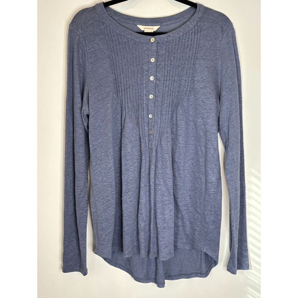 Sundance 100% Linen Pintuck Long Sleeves Shirt Tunic Size Medium beachy h60